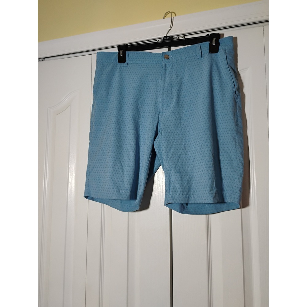 Peter Millar Mens Skull Print Performance Golf Shorts Blue Size 36 Stretch